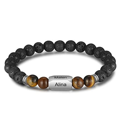 【並行輸入品】ALBERTBAND お父さんへのギフト パーソナライズビーズブレスレット メンズ レディース カスタムチャクラストーンブレスレッ