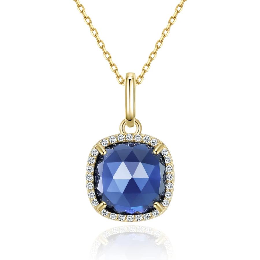 並行輸入品】ジュピター天然サファイア宝石ネックレス - 14Kゴールド 