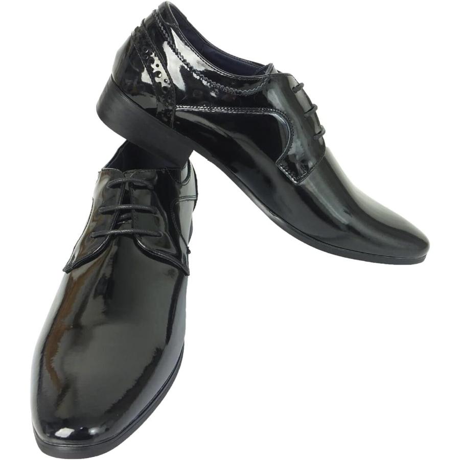 【並行輸入品】Mens Genuine Patent Leather Sheen Oxford Lace Up Black Dress Shoes Fの画像
