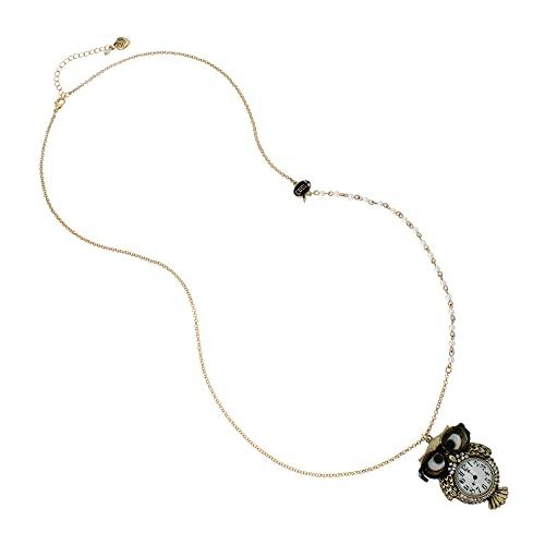 【並行輸入品】フクロウ ペンダント ネックレス フリーサイズ メタルガラス 宝石なし， One Size， メタルガラス。， フェイクパール、ジ_1