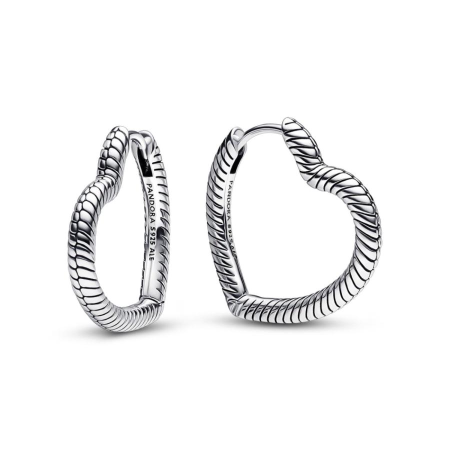 並行輸入品】Pandora Moments ハートチャーム フープイヤリング, 1 