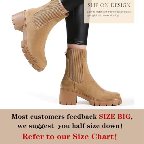 GOUPSKY Ankle Boots for Women Lug Sole Slip On Chelsea Booties P 並行輸入品｜bestshop-d｜08