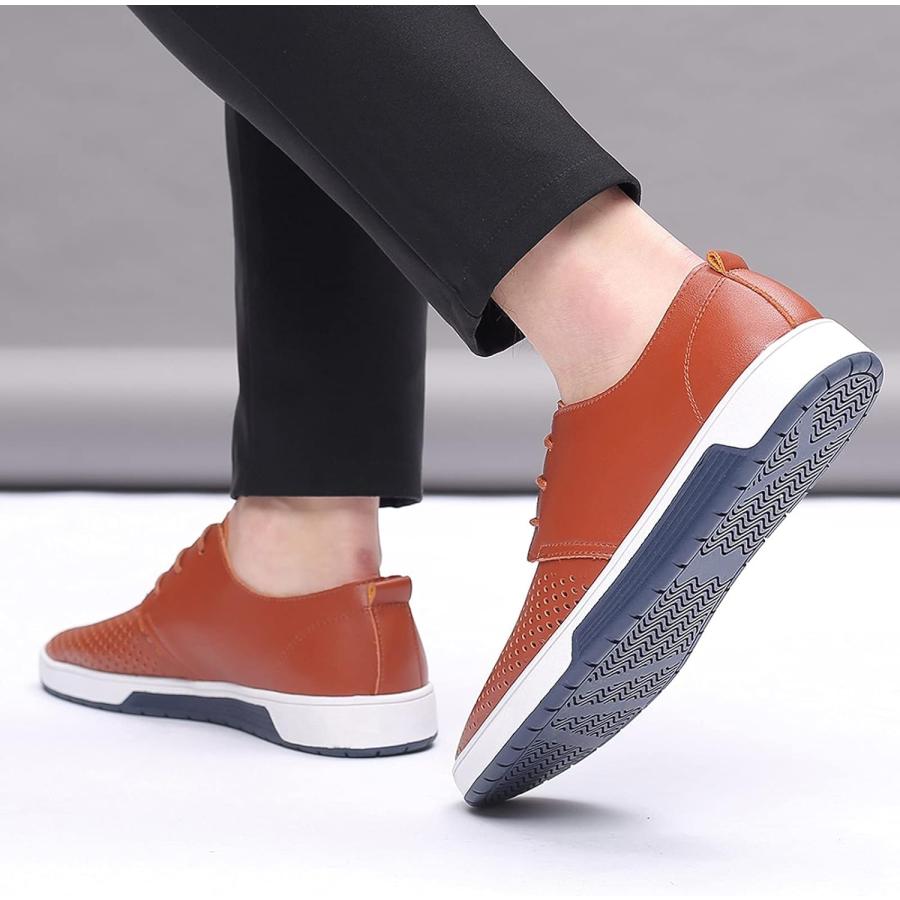 【並行輸入品】ZGRZPMGR Men Casual Leather Shoes Summer Hollow Breathable Oxfords Sの画像