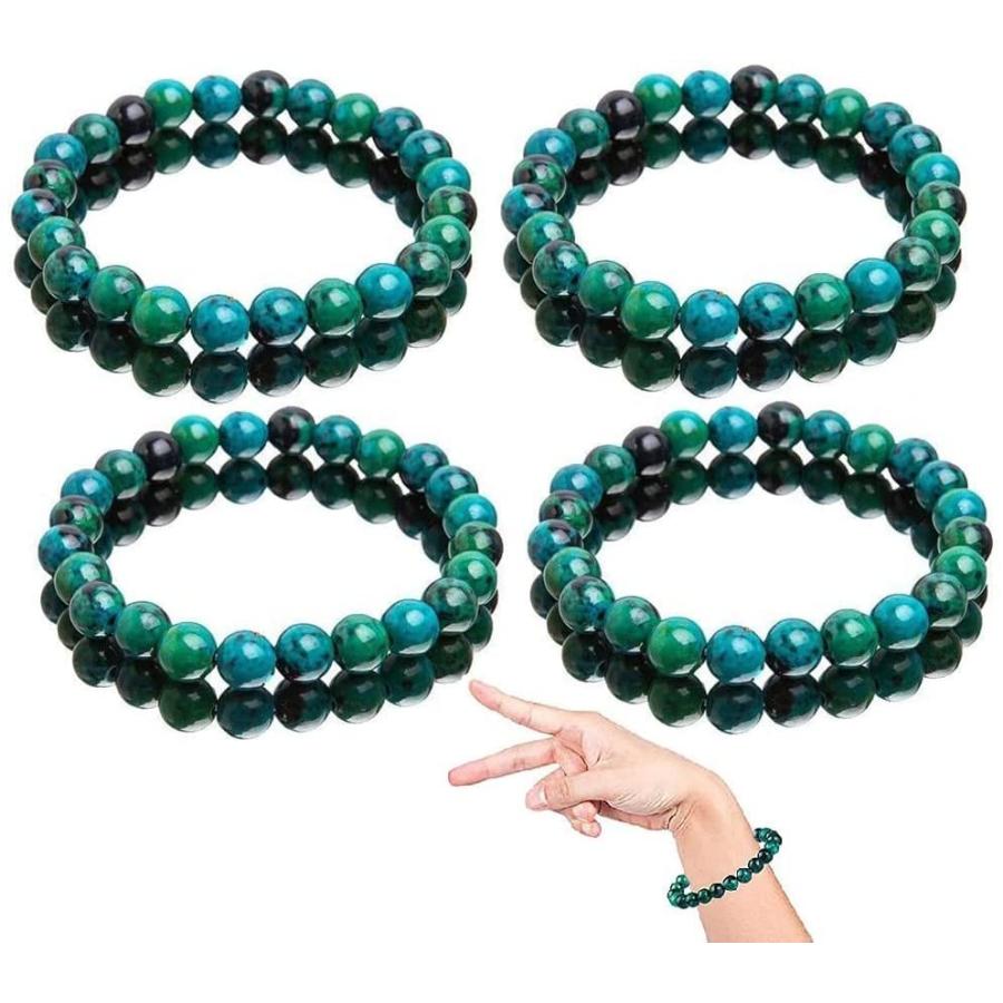 【並行輸入品】YOOUS Diabetic Gold Malachite Bracelet, Energy Beaded Bracelet,