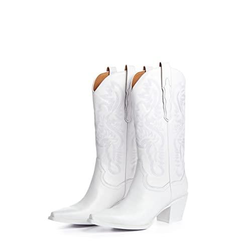 keleimusi Wide Calf Knee High Cowgirl Boots Embroidered Western  並行輸入品｜bestshop-d｜05