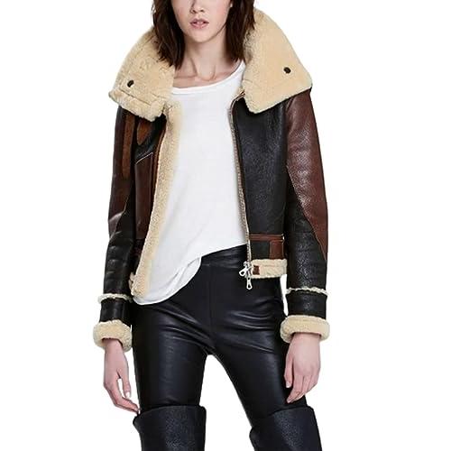 【並行輸入品】A2Z Leather Craft New Womens B3 Bomber Genuine Sheepskin Coat Avの画像