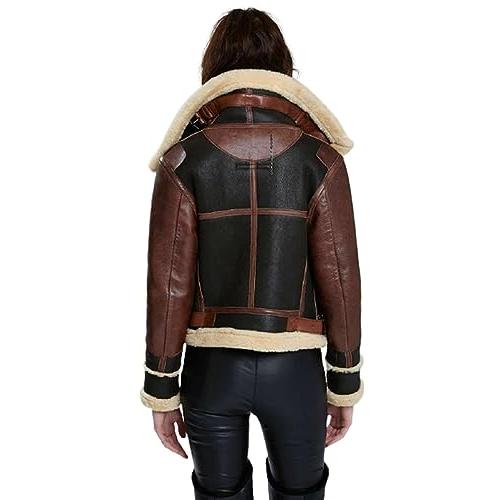 【並行輸入品】A2Z Leather Craft New Womens B3 Bomber Genuine Sheepskin Coat Avの画像