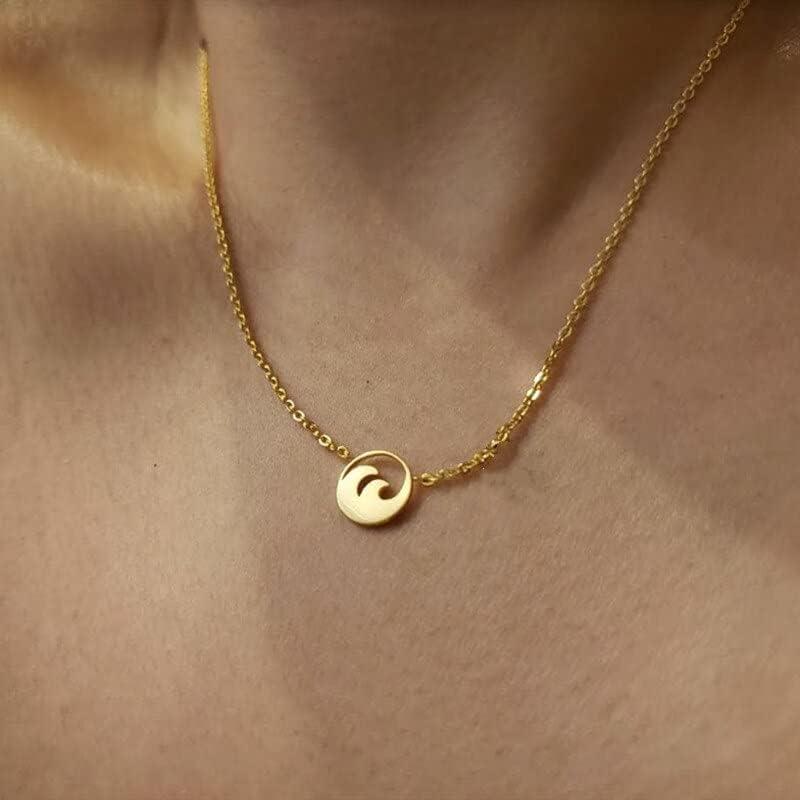 【並行輸入品】SPRING YOW Ocean Wave Necklace Surf Pendent Necklaces Sea Ocean Char