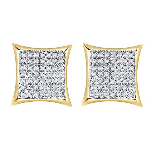 【並行輸入品】Halo Jewelers 10k Yellow Gold Men's Earrings 0.30 Carat (ctw) Roの画像