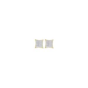 【並行輸入品】Halo Jewelers 10k Yellow Gold Men's Earrings 0.30 Carat (ctw) Roの画像