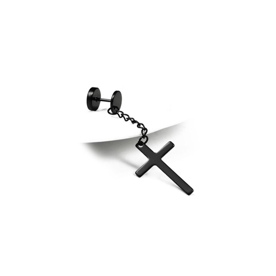 【並行輸入品】Black Stud Earrings, Stainless Steel Dainty Earrings for Women C