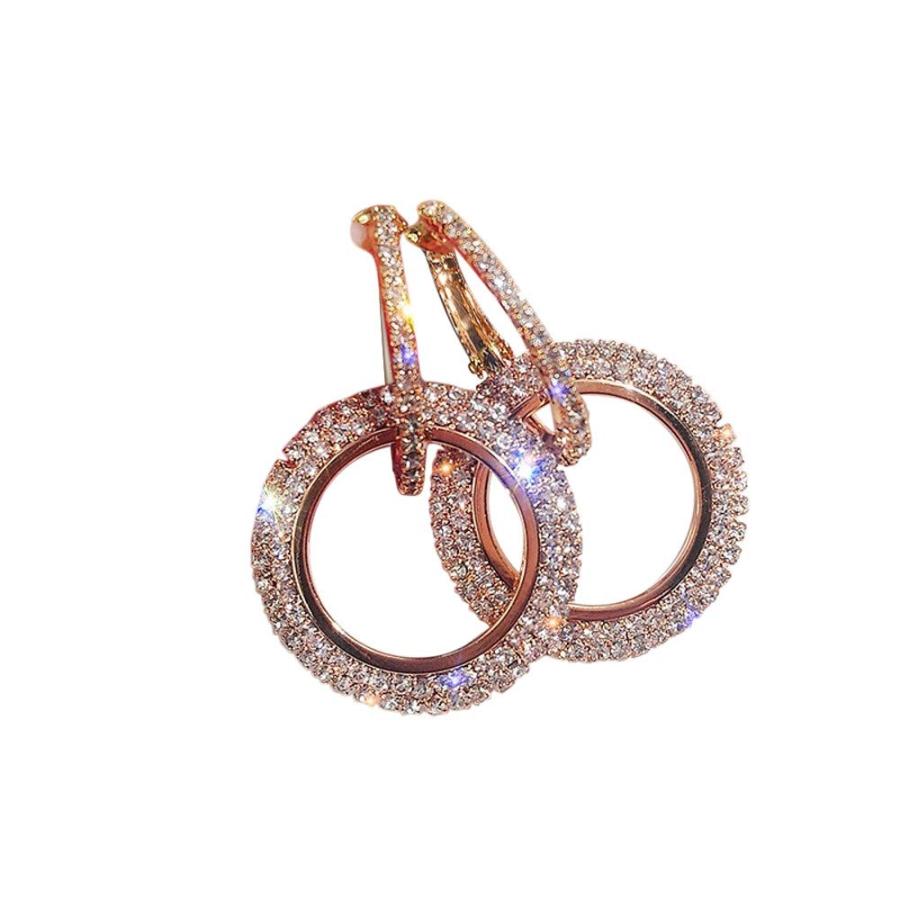 【並行輸入品】Hoop Earring Small Silver Fashion Rosegold Luxury Earrings Round