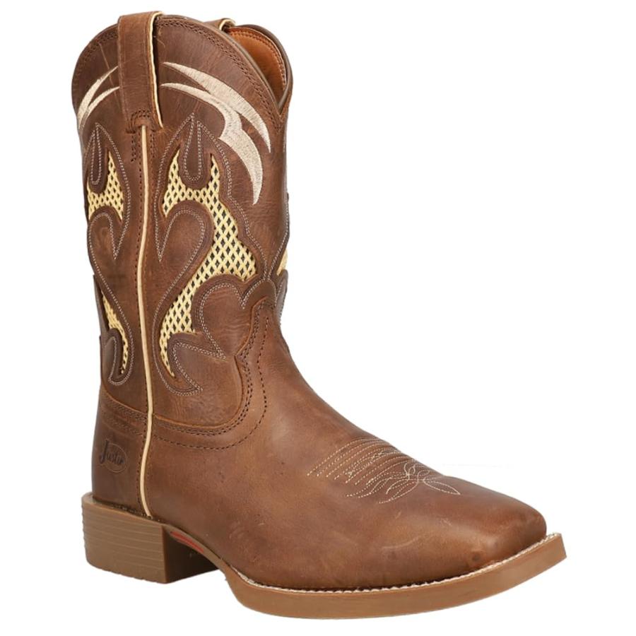 【並行輸入品】Justin Boots Mens Stampede Vented Shaft Tooled Inlay Soft Toe Caの画像