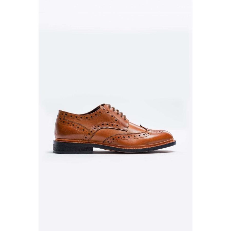 【並行輸入品】Mens Brogue Leather Dress Tan Brown Shoes Wingtip Lace up Formal Wedの画像