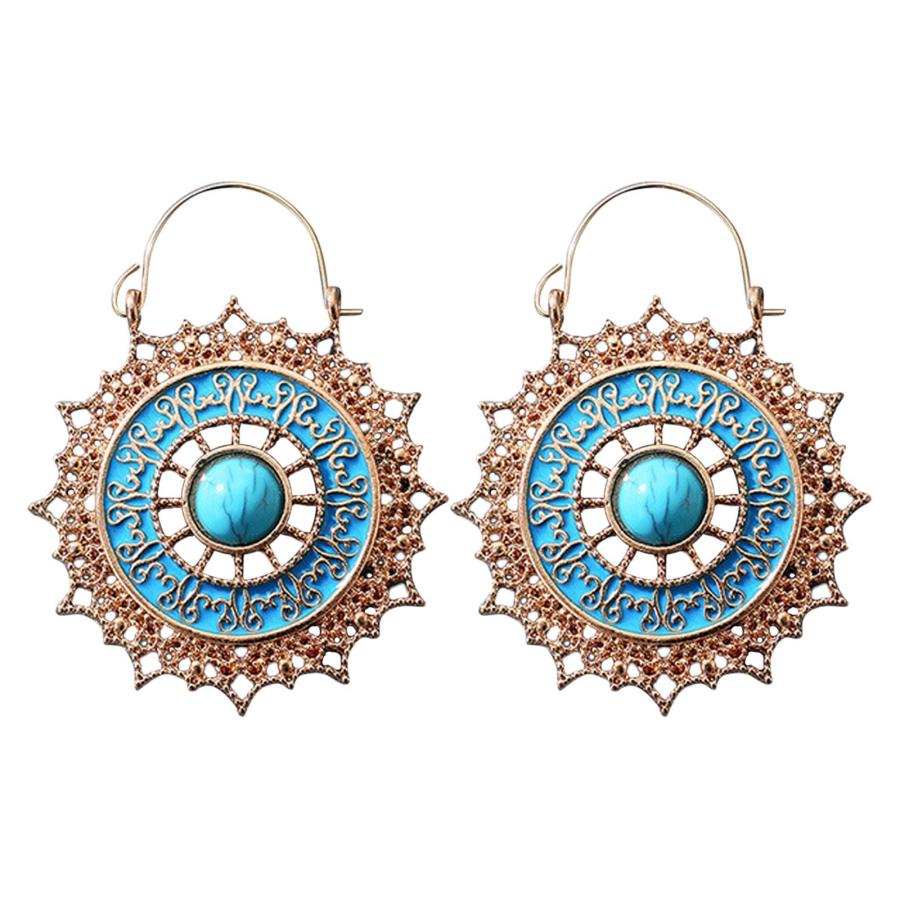【並行輸入品】Silver Hoop Clip on Earrings Bohemian Vintage Tassel Drop Dangle