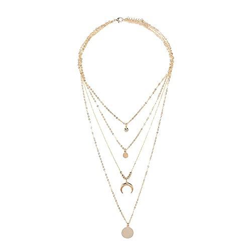 【並行輸入品】Open Necklace Pendant Necklace Multilayer Women's Disc Personali
