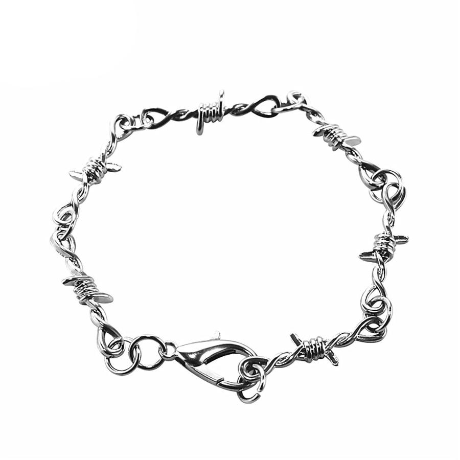 【並行輸入品】Half Hoop Earrings and Bracelet Thorns Women's Metal Barbed Punk