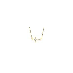 【並行輸入品】KATARINA Channel Set Diamond Sideways Cross Pendant Necklace in_5