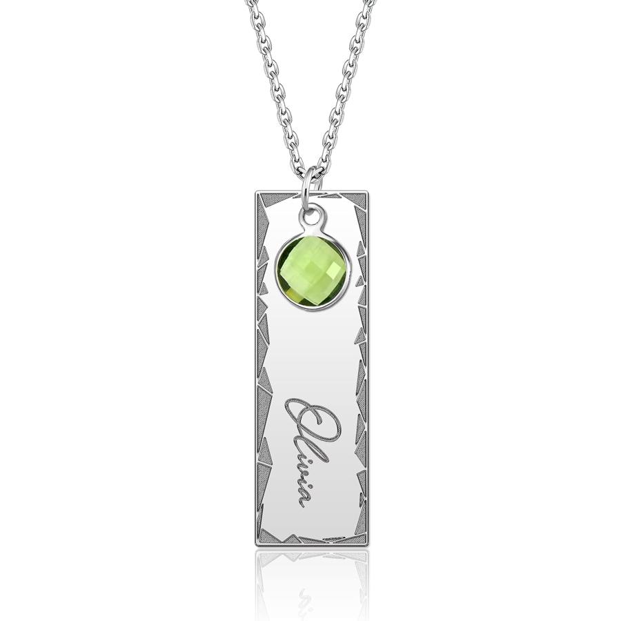 【並行輸入品】Q&Locket 名前ネックレス パーソナライズ誕生石 カスタム刻印 モノグラム カスタマイズイニシャルネームプレートネックレス ジュエ_1