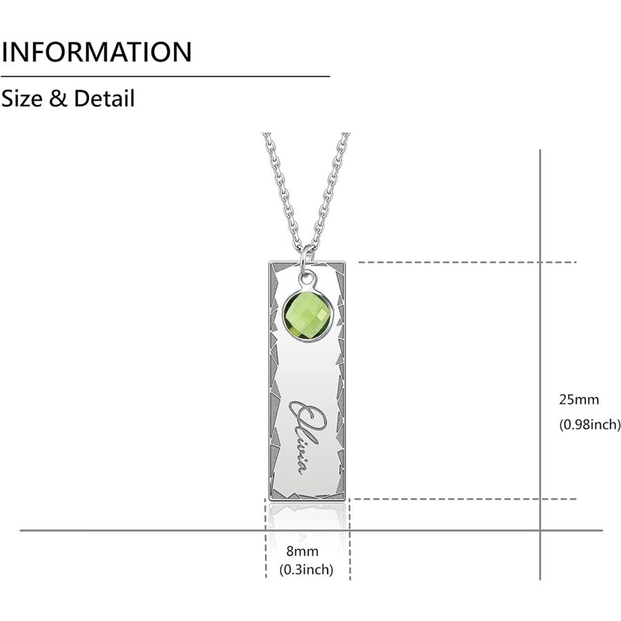 【並行輸入品】Q&Locket 名前ネックレス パーソナライズ誕生石 カスタム刻印 モノグラム カスタマイズイニシャルネームプレートネックレス ジュエ_2