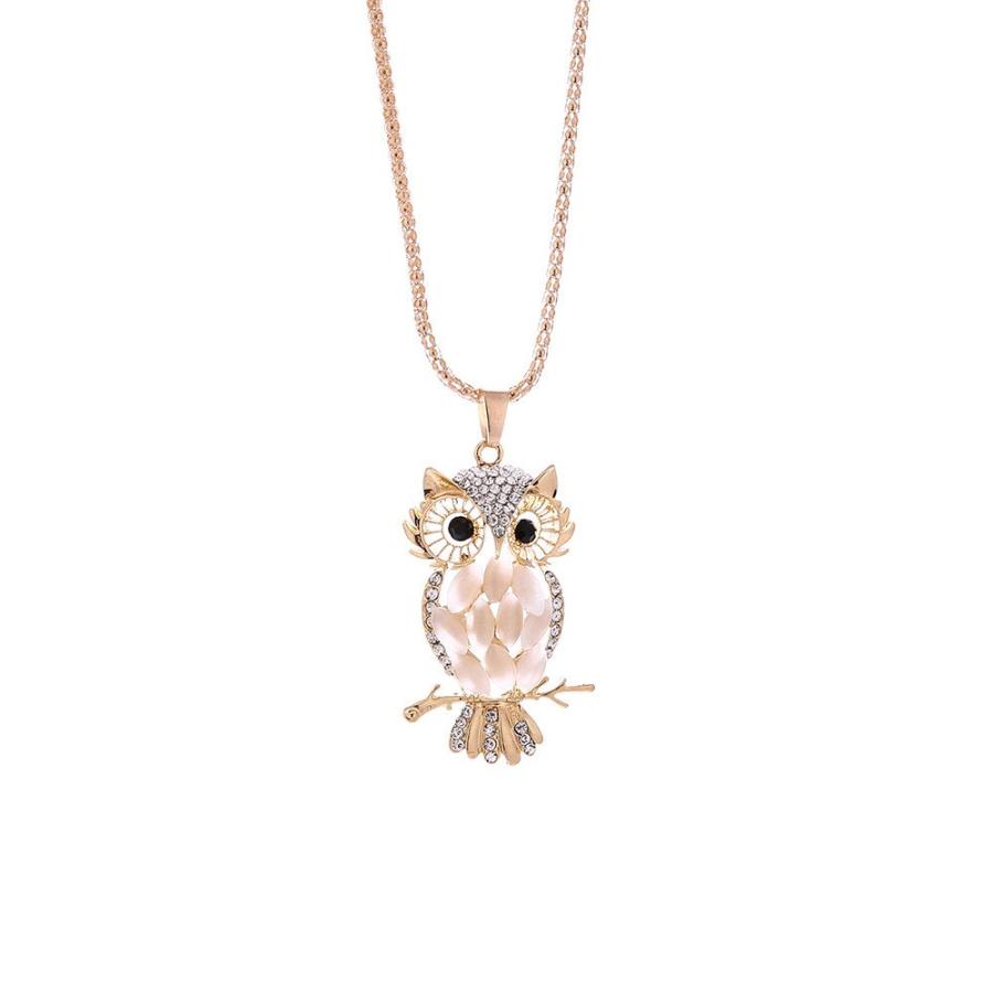 【並行輸入品】Women Fashion Cute Sweater Colorful Necklace Rhinestone owl Pend