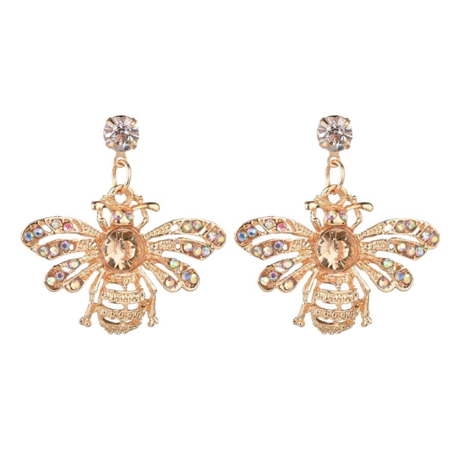 【並行輸入品】Black Heart Earrings Earrings Gift Festival Luxury Bee Rhineston