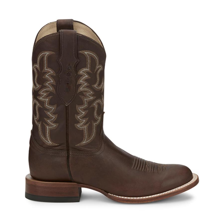 【並行輸入品】Justin Men's Western Boot Round Toe Brown 9 D(M) USの画像