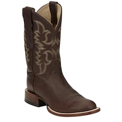 【並行輸入品】Justin Men's Western Boot Round Toe Brown 9 D(M) USの画像