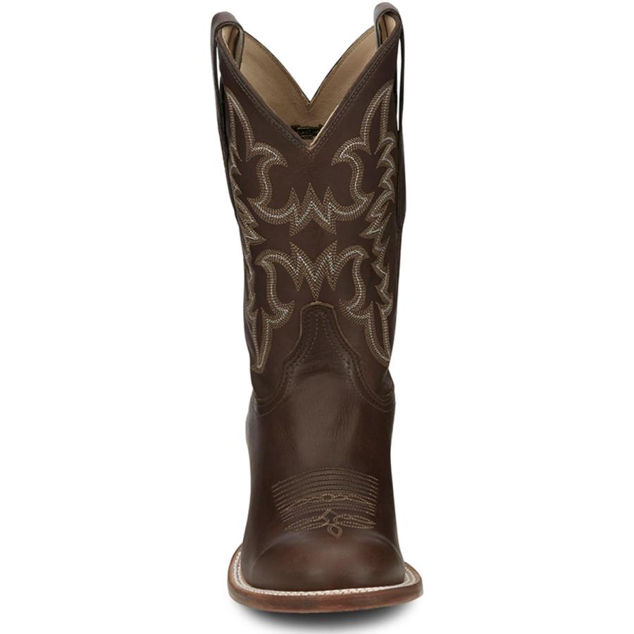【並行輸入品】Justin Men's Western Boot Round Toe Brown 9 D(M) USの画像