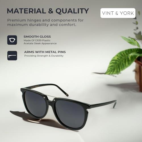 【並行輸入品】Vint & York Cap mb Square Designer Sunglasses for Men & Women Clの画像