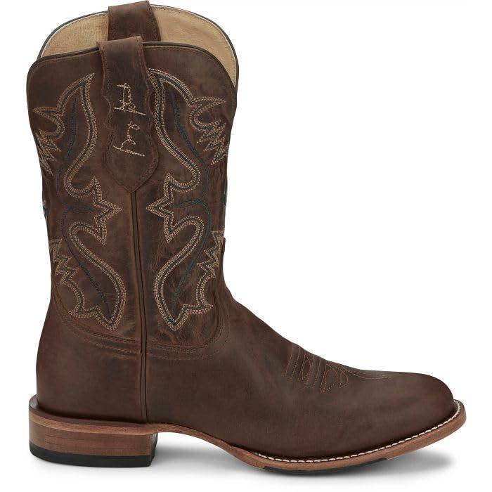 【並行輸入品】Justin Mens Wells GS Round Toe Boots 10.5 D Brownの画像