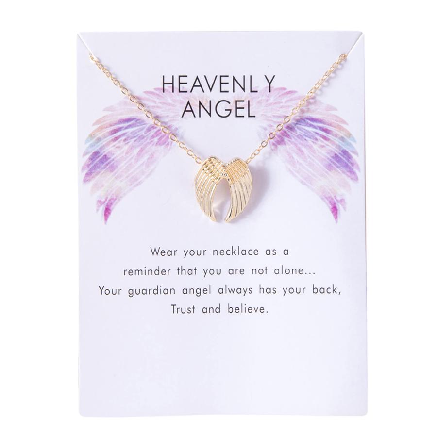 【並行輸入品】5 Circle Necklace Gold Plated Dainty Pendant Necklace Angel Wing