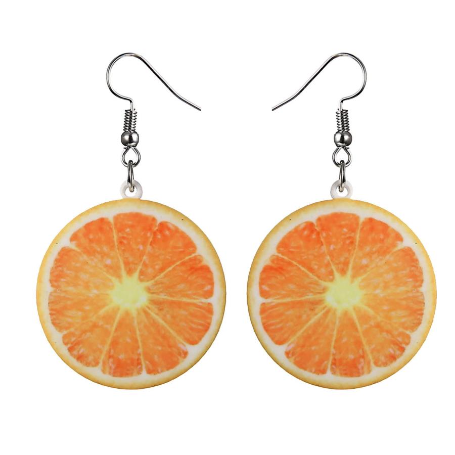 【並行輸入品】Cute Feminine Fruit Earrings Multi Piece Set Funny Kawaii Lemon
