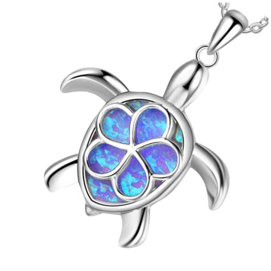 【並行輸入品】Jewelry Ornament Turtle Cute Pendant Charm Necklace Opal Women S