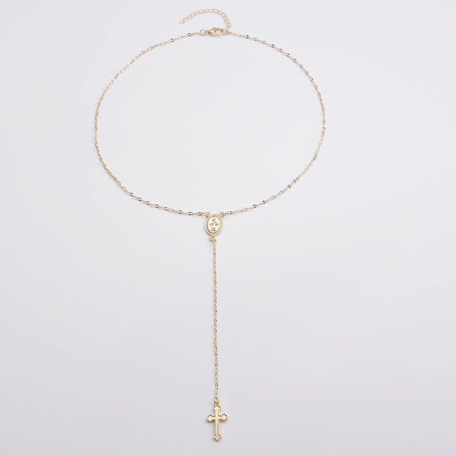 並行輸入品】Zeshimb 十字架 Yペンダントネックレス ゴールド 聖母