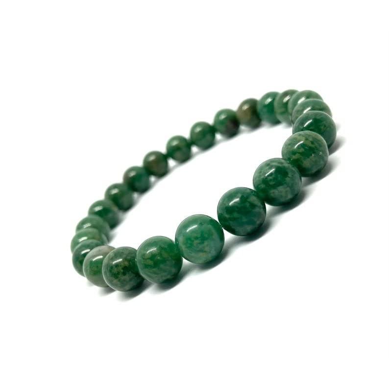 【並行輸入品】Jade Bracelet,Green Jade Bracelet,10mm Gemstone Beads,Boho Brace