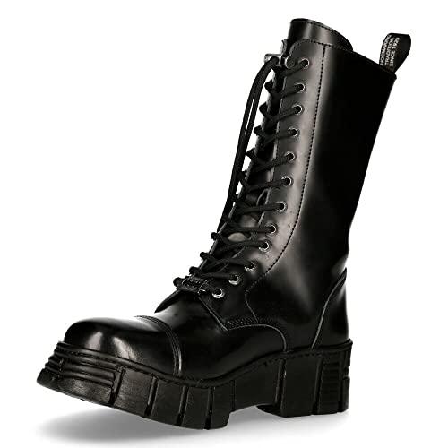 【並行輸入品】New Rock Men's M WALL127N C1 High Boots Black Leather Wall Gothiの画像
