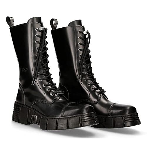 【並行輸入品】New Rock Men's M WALL127N C1 High Boots Black Leather Wall Gothiの画像