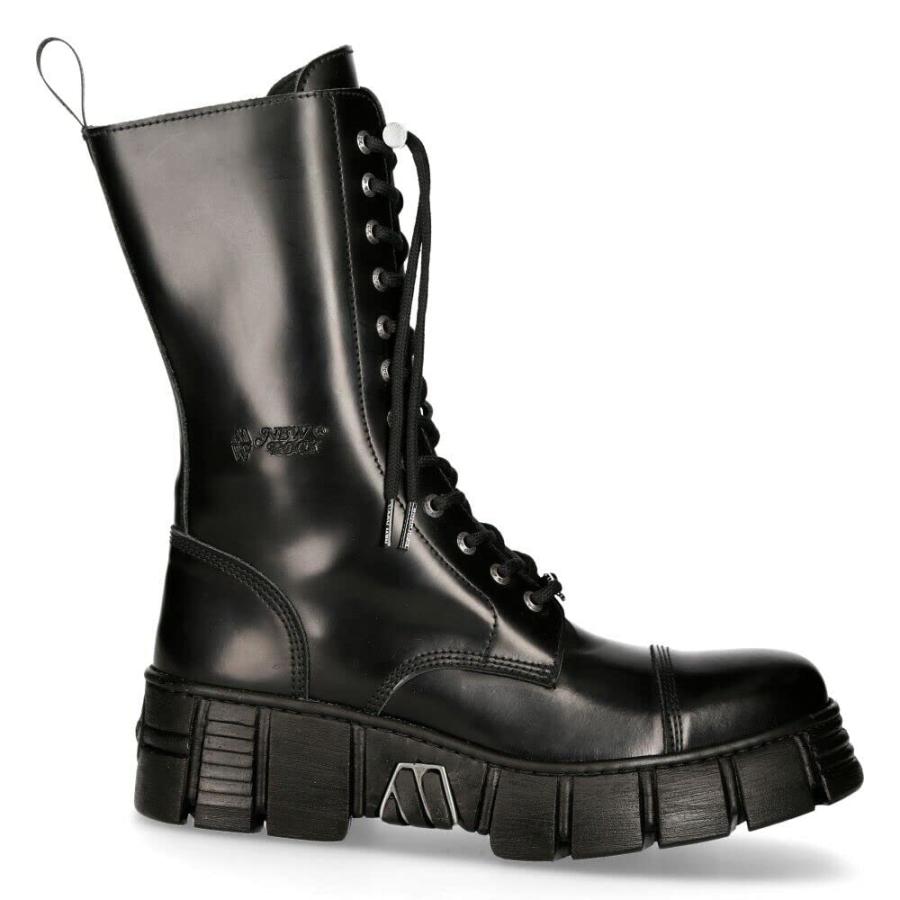 【並行輸入品】New Rock Men's M WALL127N C1 High Boots Black Leather Wall Gothiの画像