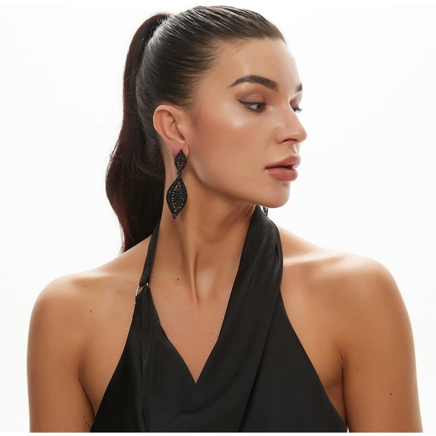 並行輸入品】大きなティアドロップ シャイニークリスタルダングル