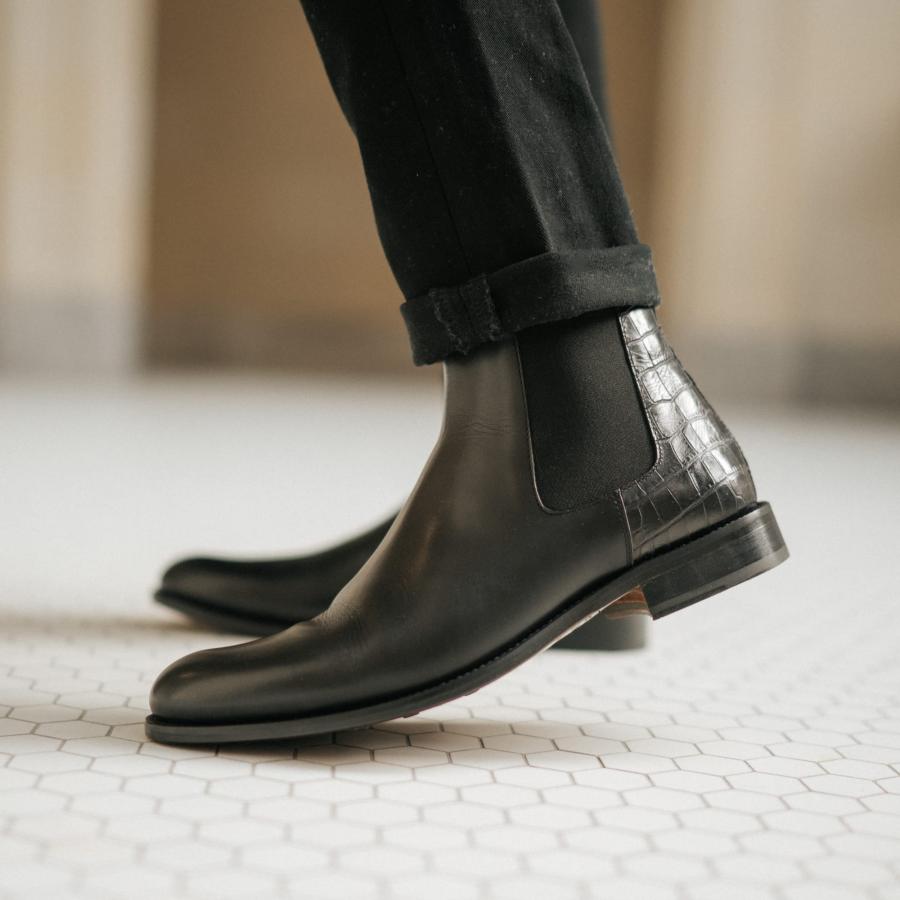 【並行輸入品】TAFT Mens Hiro Chelsea Boot with Italian Boxcalf and Leather Solの画像