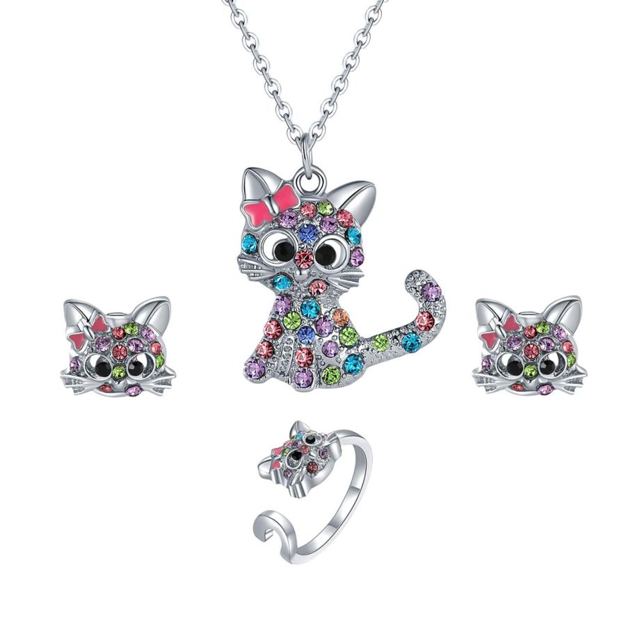 【並行輸入品】Women Bridal Engagement Ring  Men Wedding Ring Color Necklace Cl