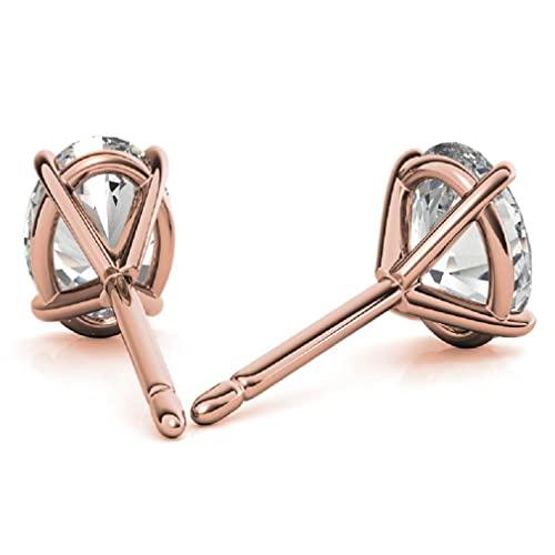 【並行輸入品】Moissanite Earring, 3 TCW Oval Cut Diamond Stud Earring, Martiniの画像