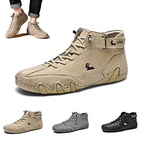 【並行輸入品】Braised Pork Italian Handmade Suede High Boots,Men's Soft Leatheの画像