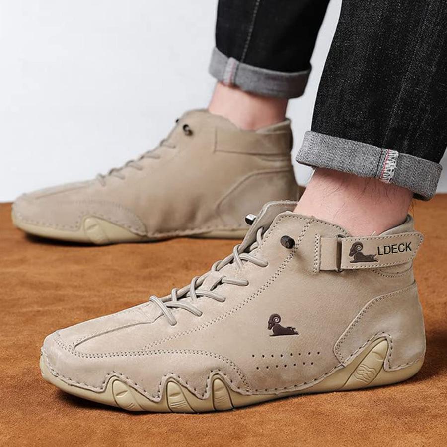 【並行輸入品】Braised Pork Italian Handmade Suede High Boots,Men's Soft Leatheの画像