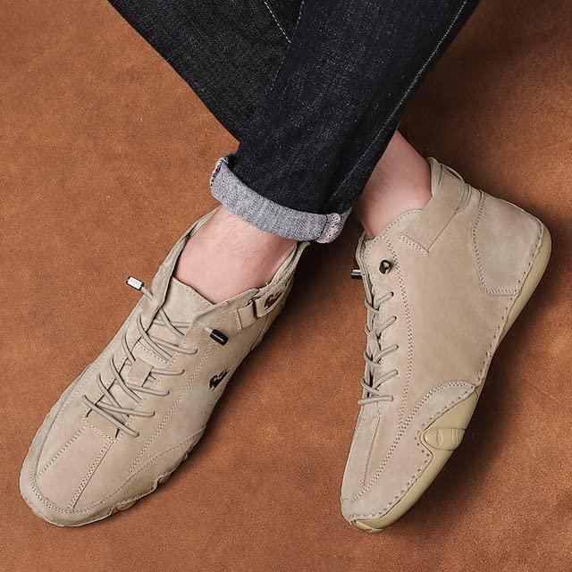 【並行輸入品】Braised Pork Italian Handmade Suede High Boots,Men's Soft Leatheの画像