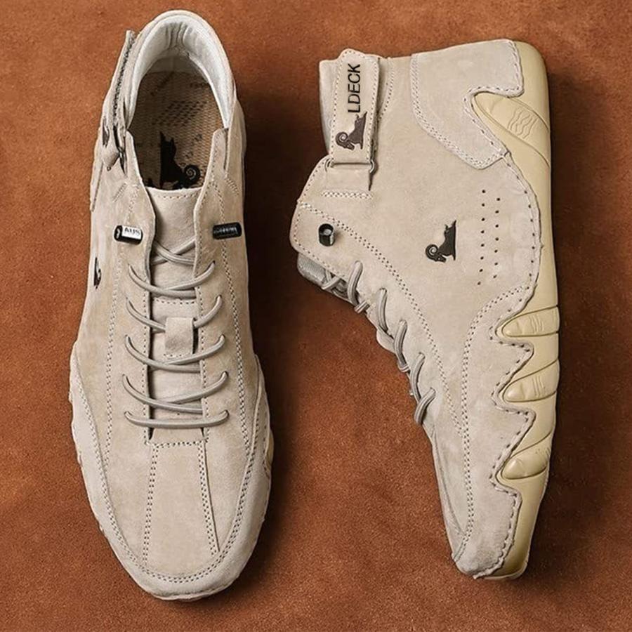 【並行輸入品】Braised Pork Italian Handmade Suede High Boots,Men's Soft Leatheの画像