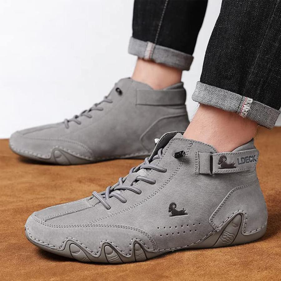 【並行輸入品】Braised Pork Italian Handmade Suede High Boots,Men's Soft Leatheの画像
