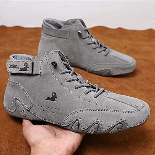 【並行輸入品】Braised Pork Italian Handmade Suede High Boots,Men's Soft Leatheの画像