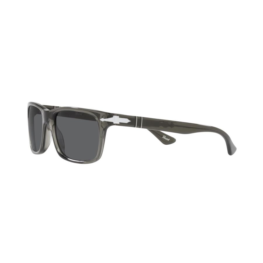 【並行輸入品】Persol PO3048S Rectangular Sunglasses, Transparent Grey/Dark Greの画像